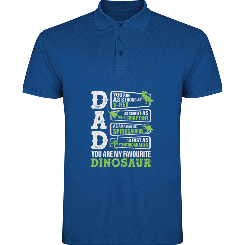 DAD-MYFAVOURITEDINOSAUR.TP_.BLU_.jpg Tricou polo Dad - My favourite dinosaur, Albastru - imagine 1
