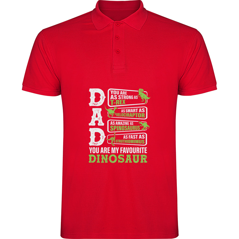 DAD-MYFAVOURITEDINOSAUR.TP_.RED_.jpg Tricou polo Dad - My favourite dinosaur, Roșu - imagine 1