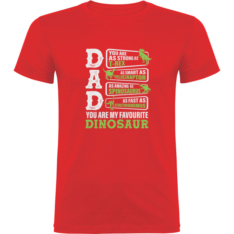 Tricou Dad - My favourite dinosaur, Roșu