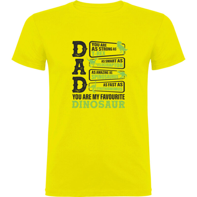 Tricou Dad - My favourite dinosaur, Galben