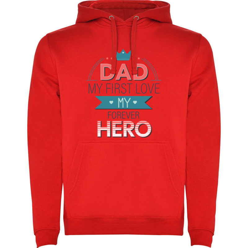 Hanorac copii Dad - My first love  and hero, Roșu