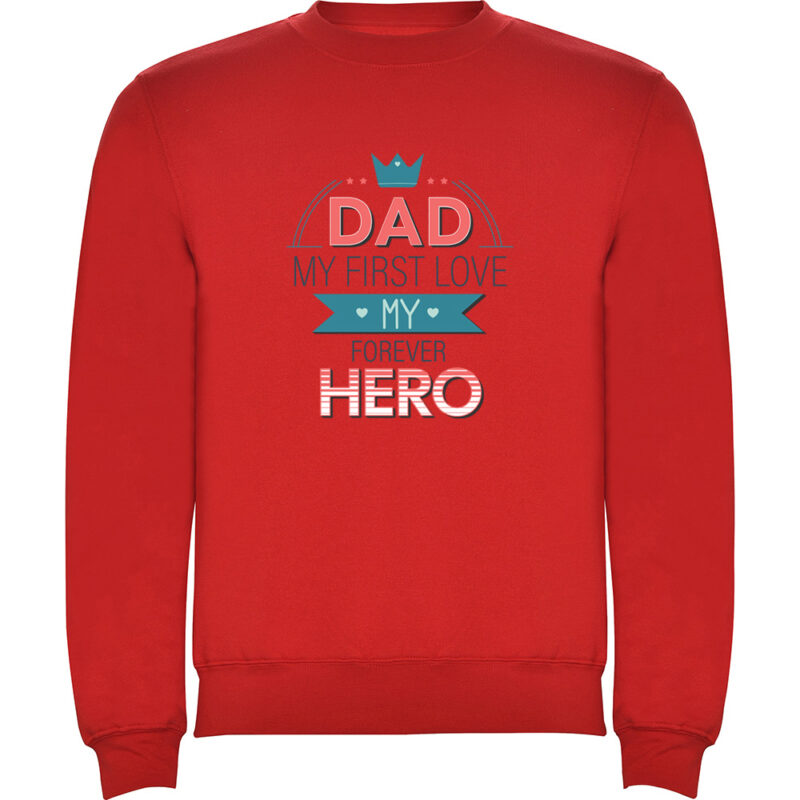 Pulover copii Dad - My first love and hero, Roșu