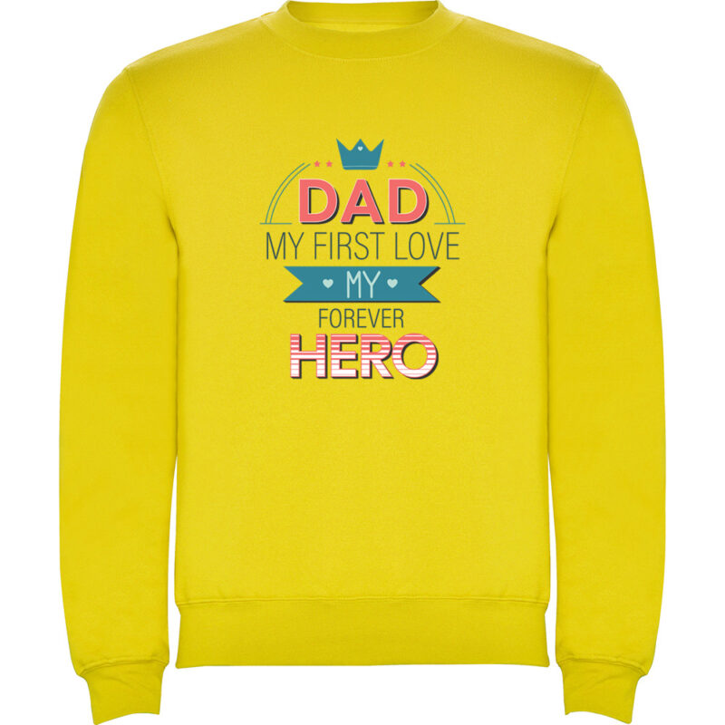 Pulover copii Dad - My first love and hero, Galben