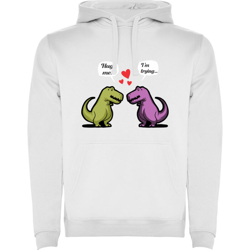 Hanorac Dinosaurs hug, Alb