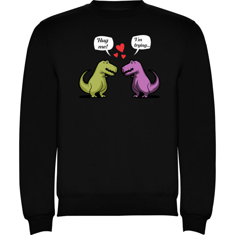 Pulover Dinosaurs hug, Negru