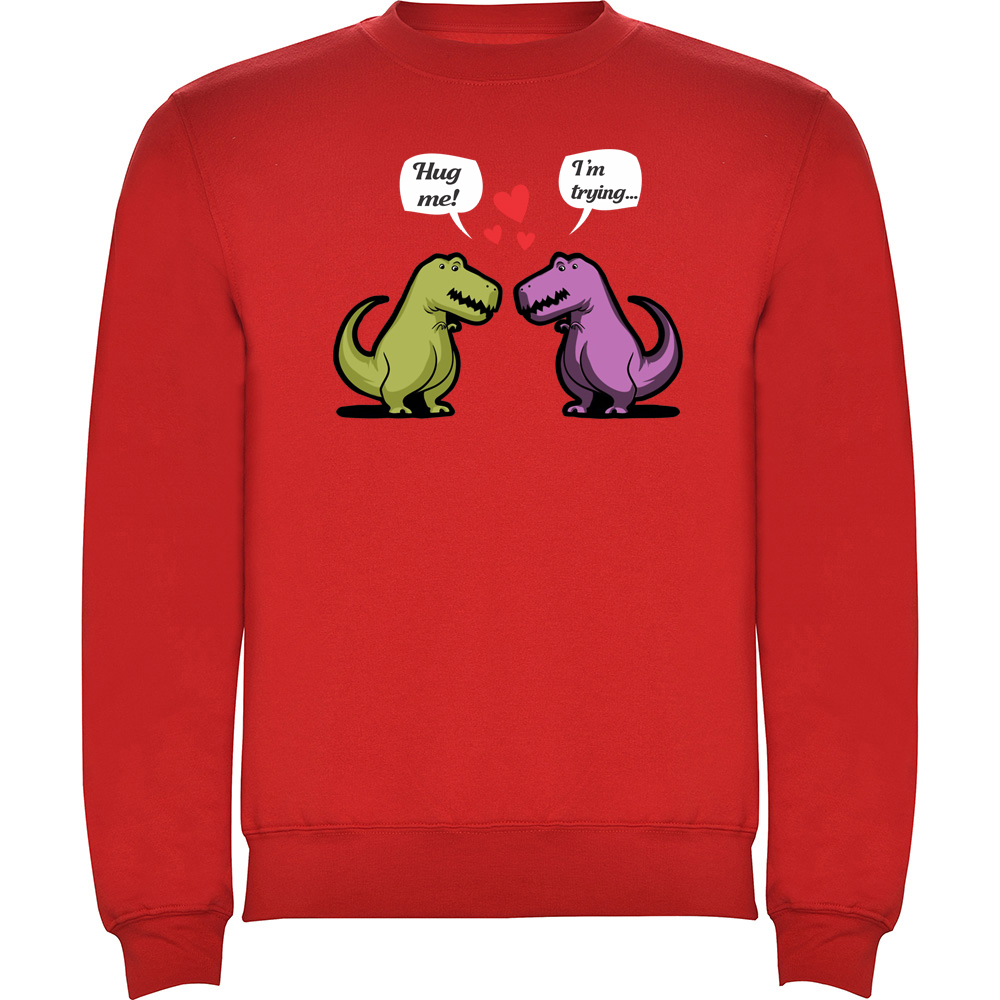 DINOSAURSHUG.PLV_.RED_.jpg Pulover Dinosaurs hug, Roșu - imagine 1
