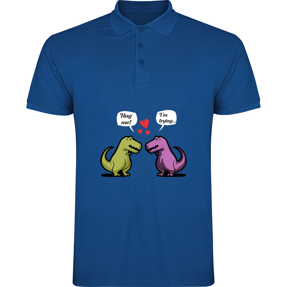 DINOSAURSHUG.TP_.BLU_.jpg Tricou polo Dinosaurs hug, Albastru - imagine 1