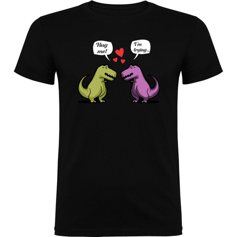 Tricou Dinosaurs hug, Negru