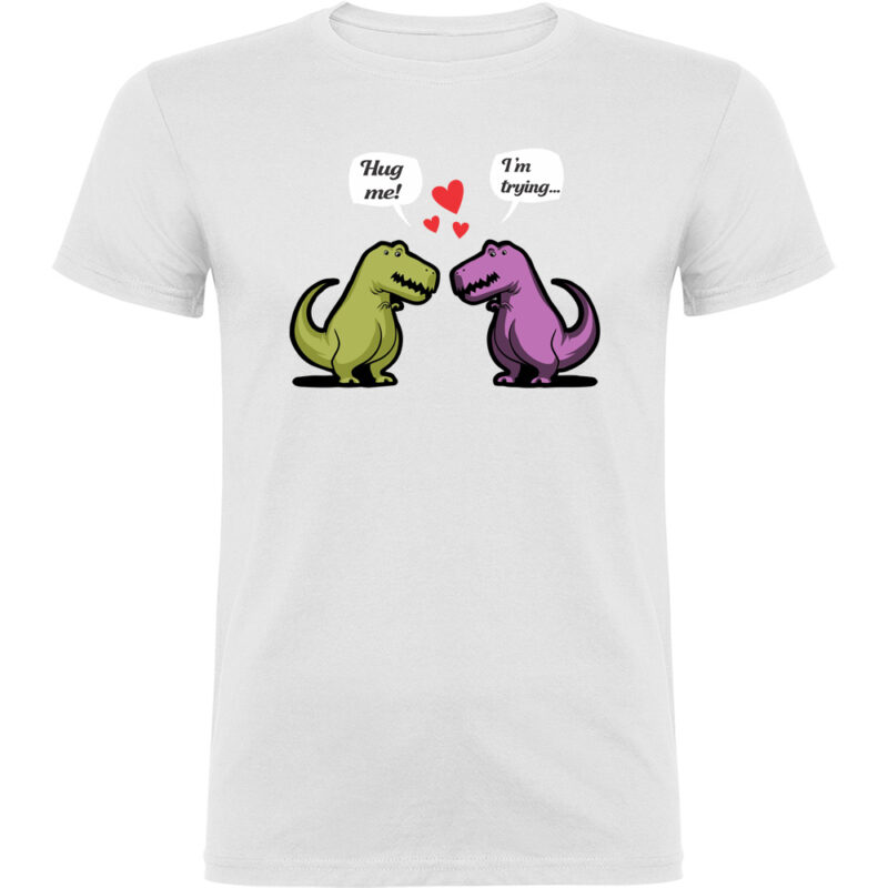 Tricou Dinosaurs hug, Alb