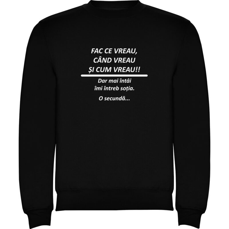 Pulover Fac ce vreau, Negru