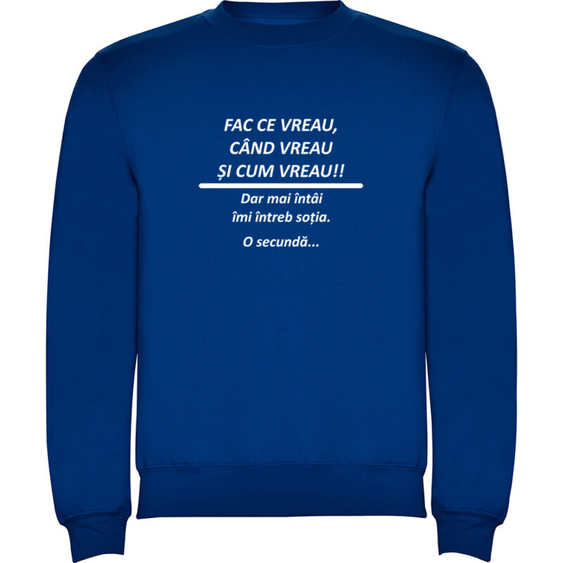 Pulover Fac ce vreau, Albastru