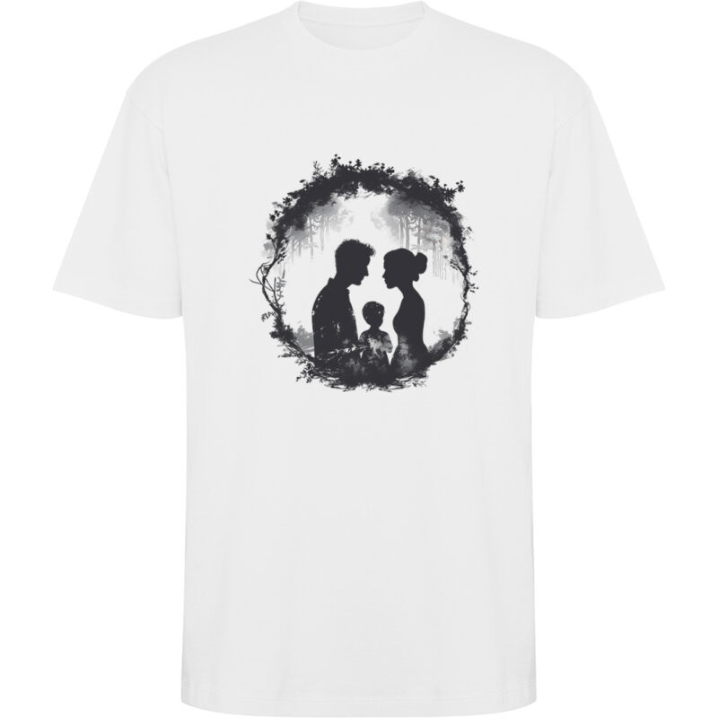 Tricou oversize Familie (model 1), Alb