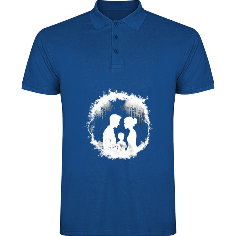Tricou polo Familie (model 1), Albastru