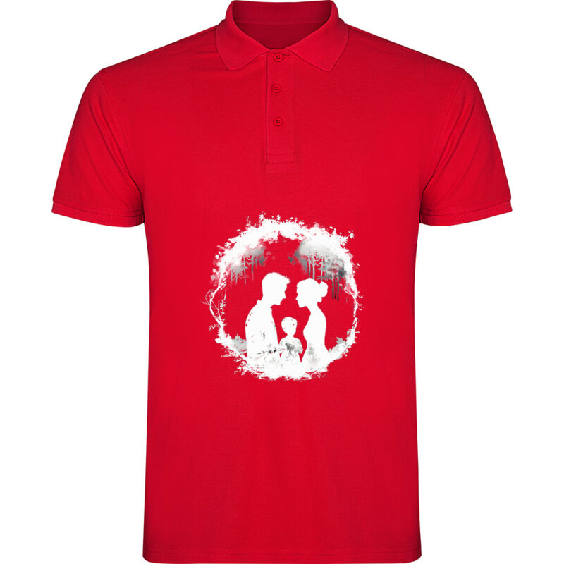 Tricou polo Familie (model 1), Roșu