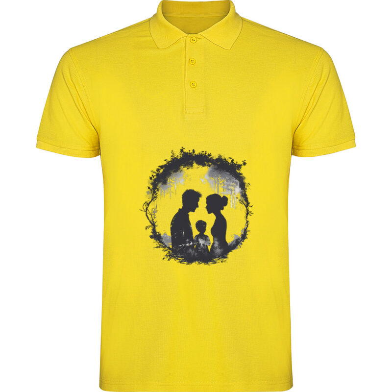 Tricou polo Familie (model 1), Galben
