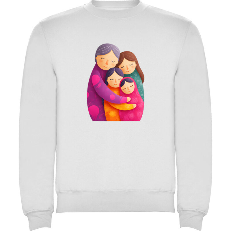 Pulover copii Familie (model 2), Alb