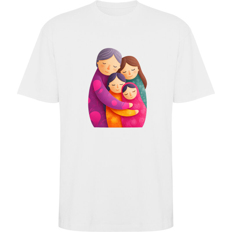 Tricou oversize Familie (model 2), Alb