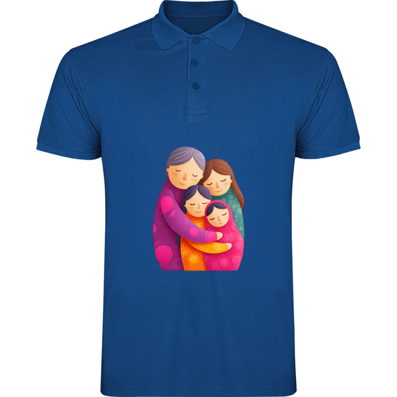 Tricou polo Familie (model 2), Albastru