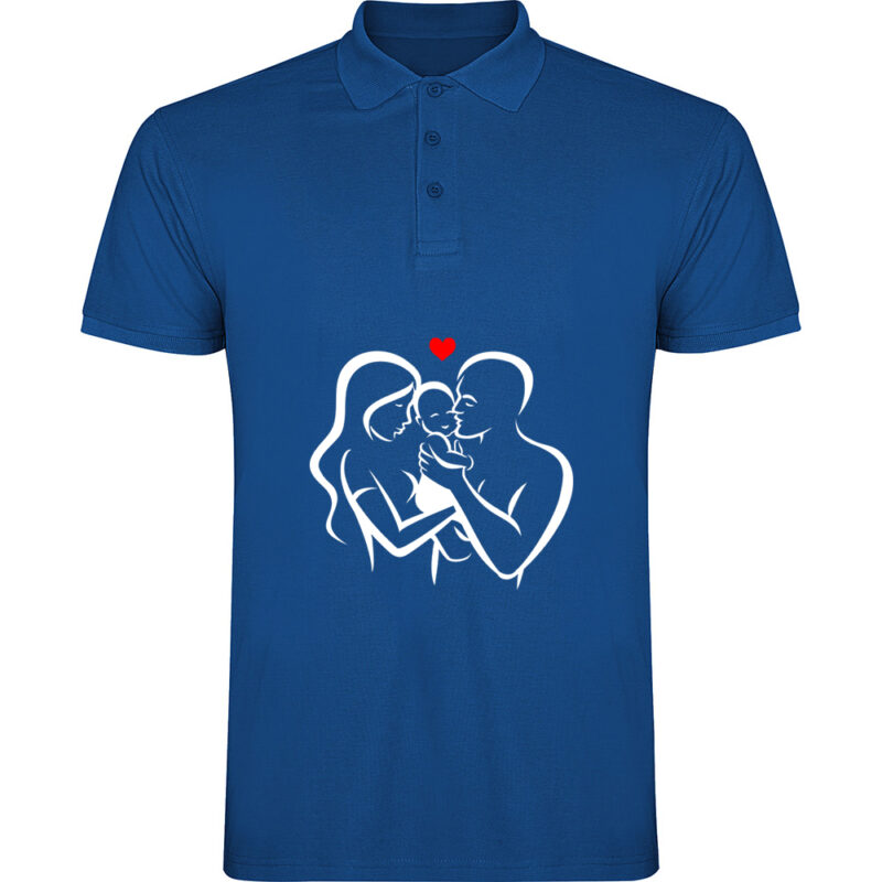 Tricou polo Familie (model 3), Albastru