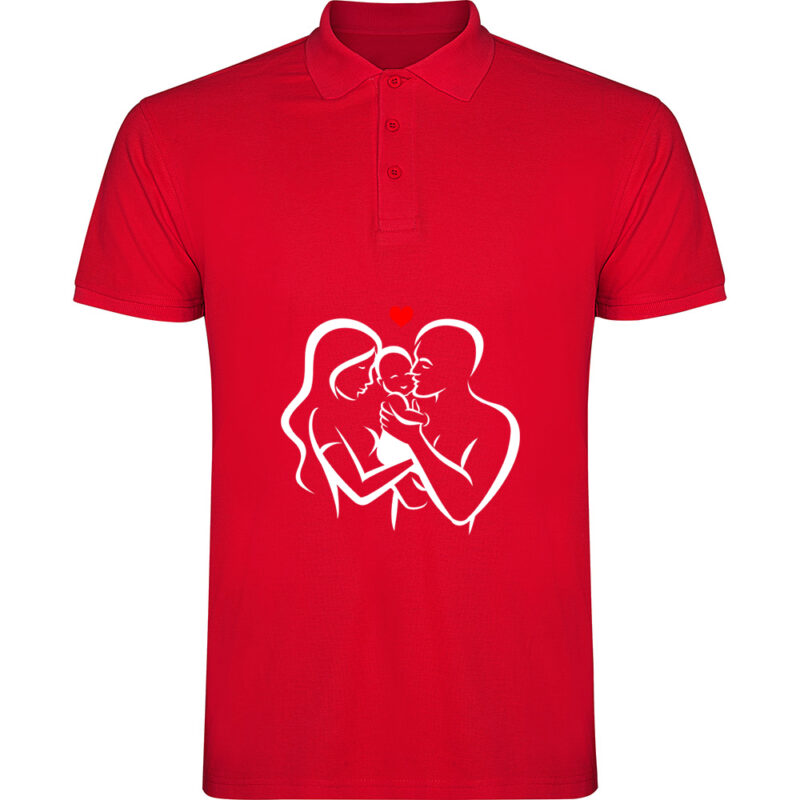 Tricou polo Familie (model 3), Roșu
