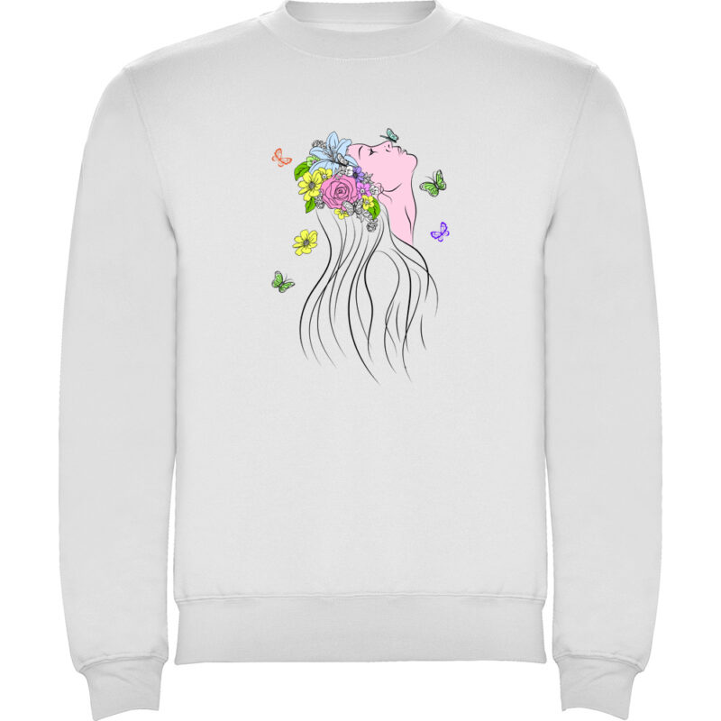 Pulover Femeia Fluture, Alb