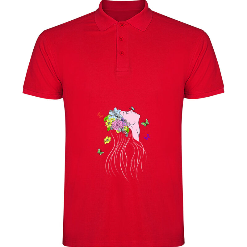 Tricou polo Femeia Fluture, Roșu
