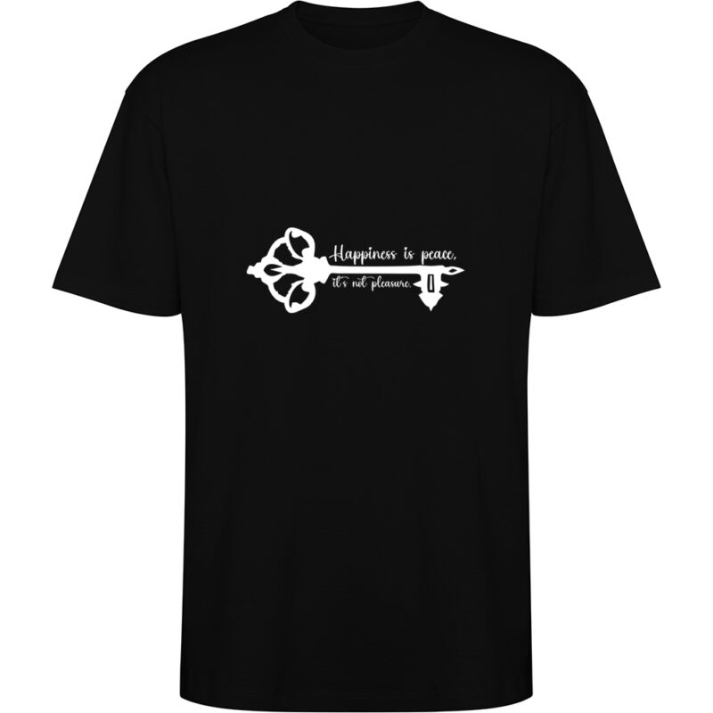 Tricou oversize Happiness is peace, Negru