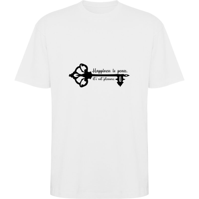 Tricou oversize Happiness is peace, Alb