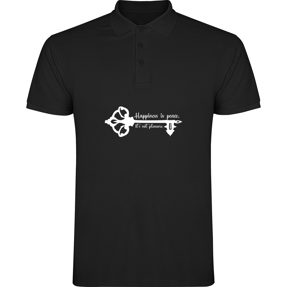 HAPPINESSISPEACE.TP_.BLK_.jpg Tricou polo Happiness is peace, Negru - imagine 1