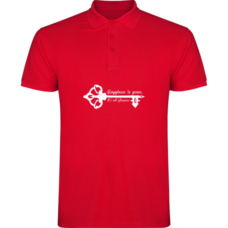 Tricou polo Happiness is peace, Roșu