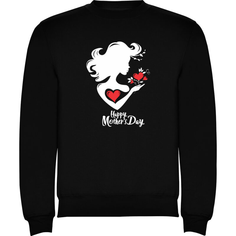 Pulover Happy Mothers Day (Model 1), Negru