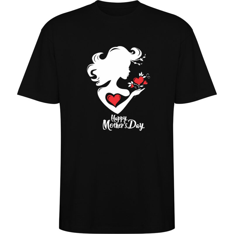 Tricou oversize Happy Mothers Day (Model 1), Negru