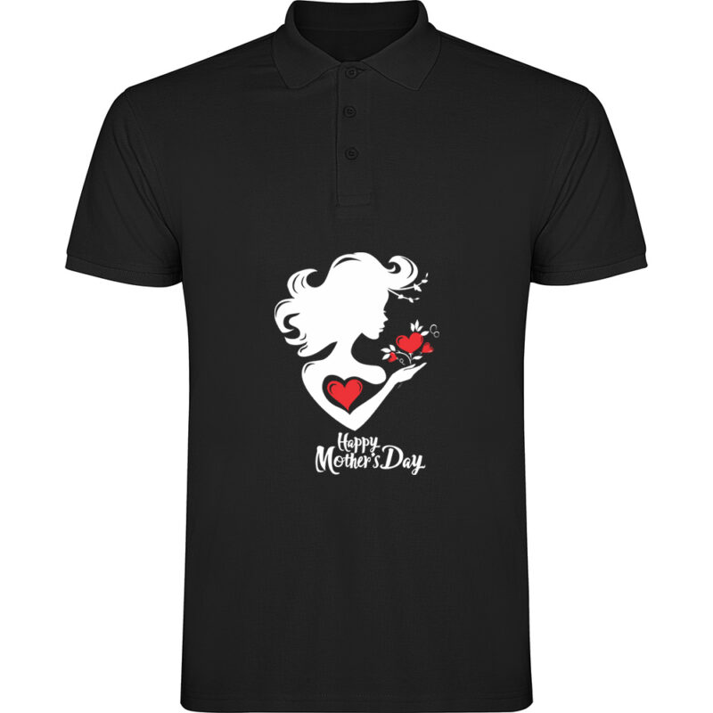 Tricou polo Happy Mothers Day (Model 1), Negru