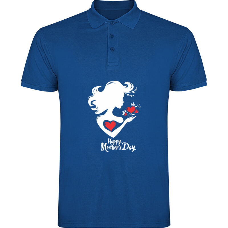 Tricou polo Happy Mothers Day (Model 1), Albastru