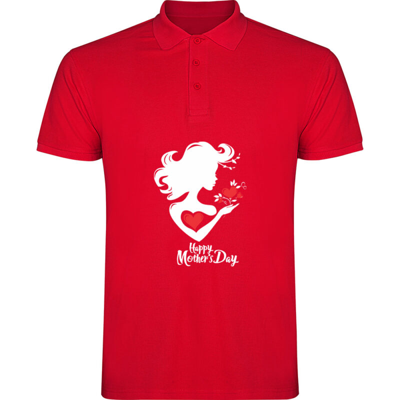 Tricou polo Happy Mothers Day (Model 1), Roșu
