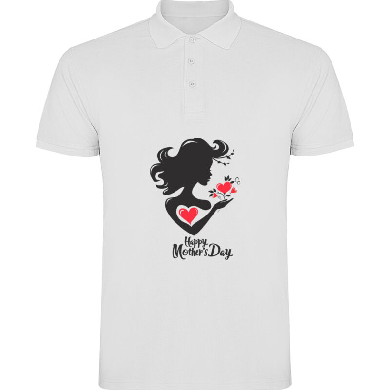 Tricou polo Happy Mothers Day (Model 1), Alb