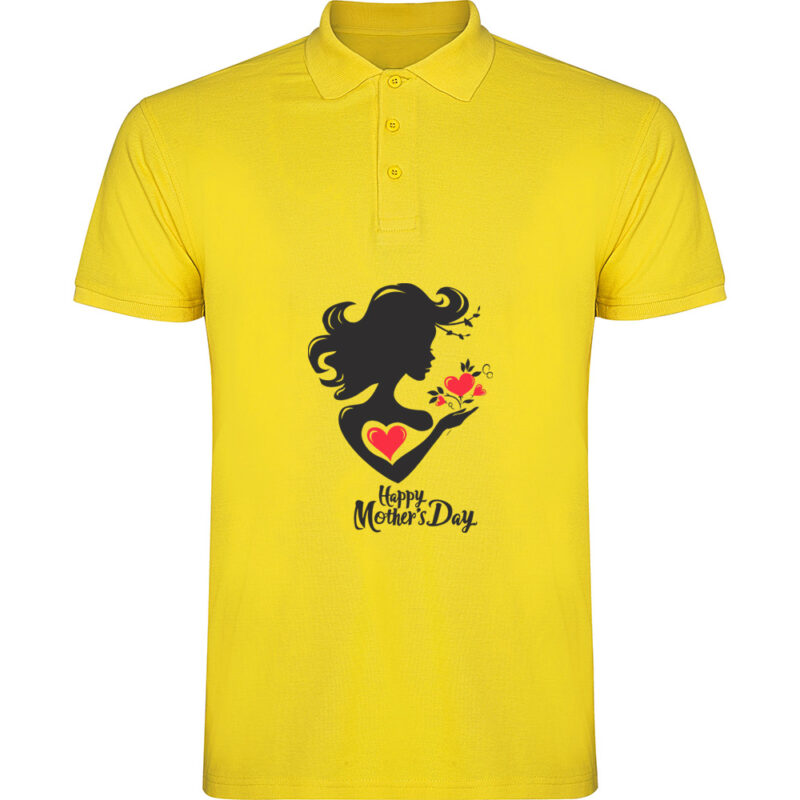 Tricou polo Happy Mothers Day (Model 1), Galben