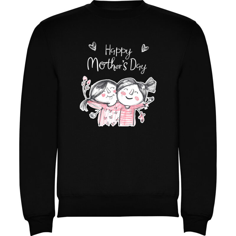 Pulover Happy Mothers Day (Model 2), Negru