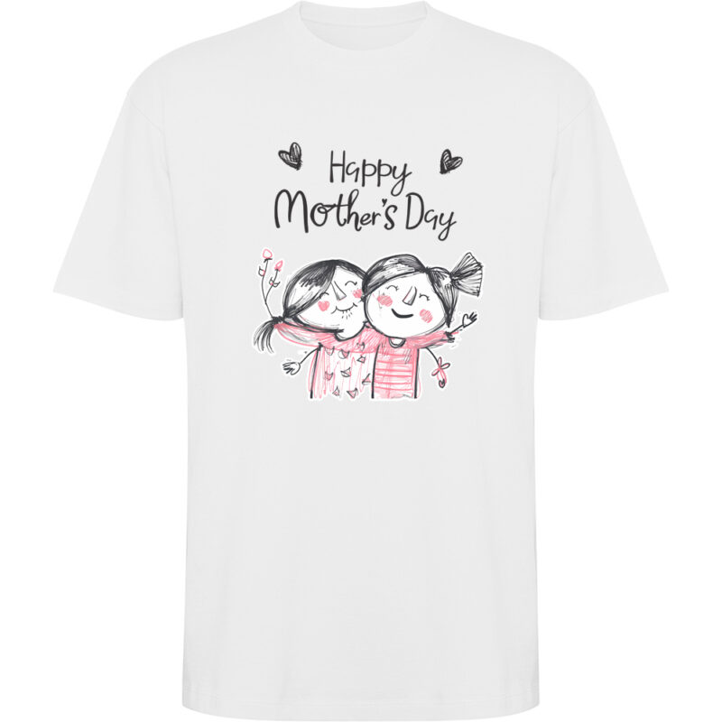 Tricou oversize Happy Mothers Day (Model 2), Alb