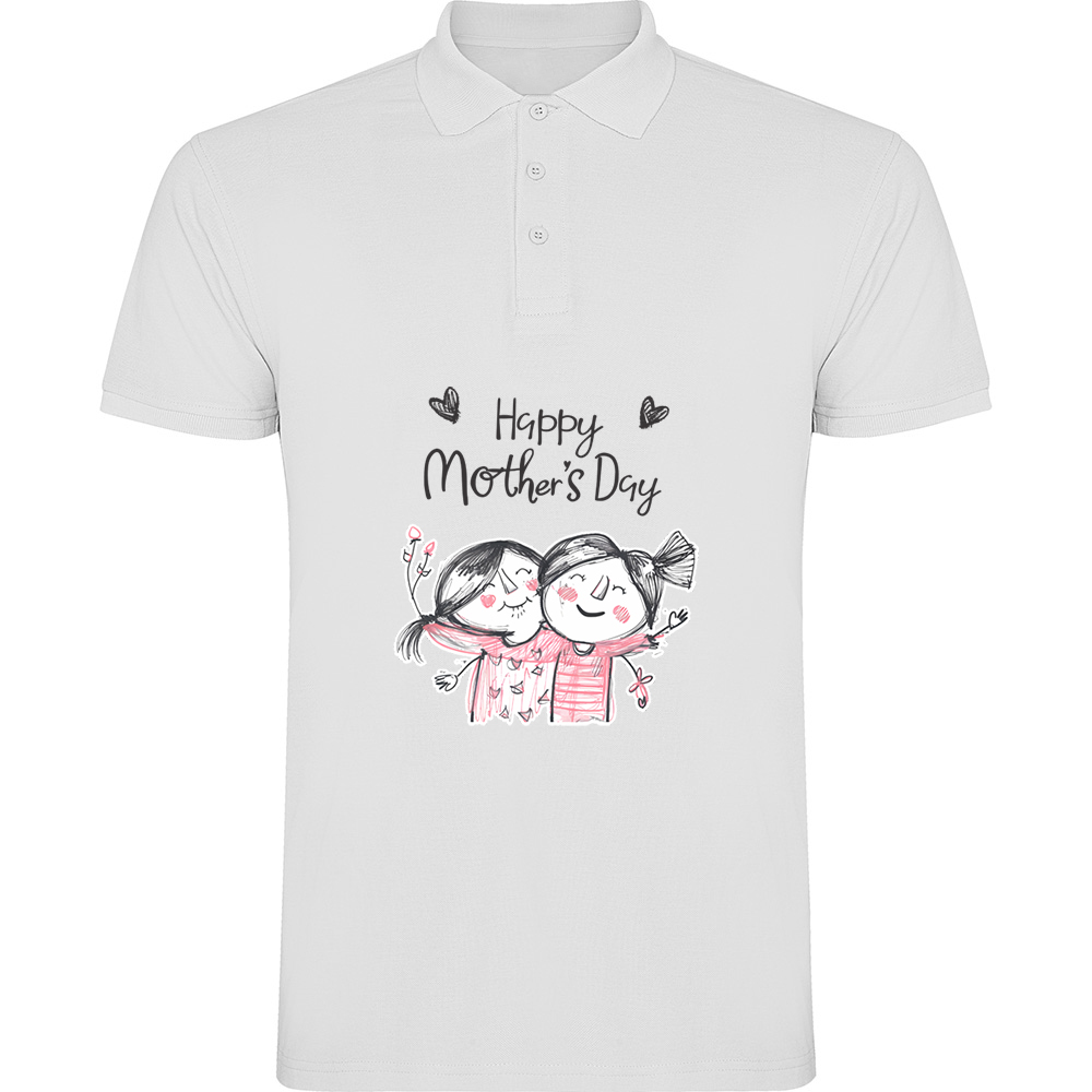 HAPPYMOTHERSDAYMODEL2.TP_.WHT_.jpg Tricou polo Happy Mothers Day (Model 2), Alb - imagine 1