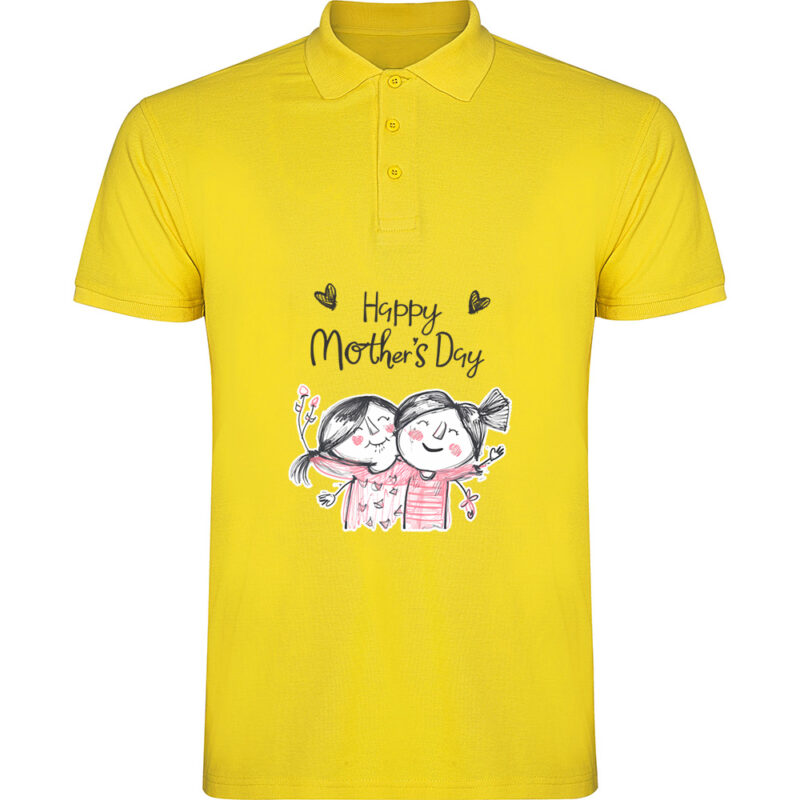 Tricou polo Happy Mothers Day (Model 2), Galben