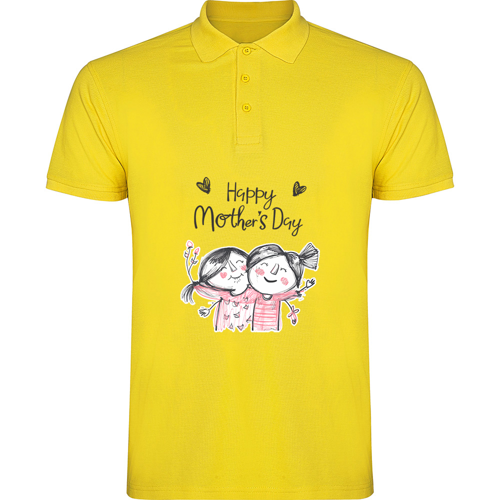 HAPPYMOTHERSDAYMODEL2.TP_.YEL_.jpg Tricou polo Happy Mothers Day (Model 2), Galben - imagine 1