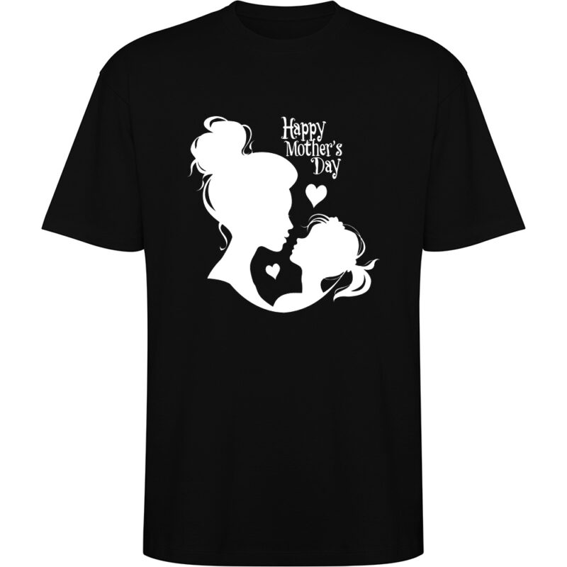 Tricou oversize Happy Mothers Day (model 3), Negru