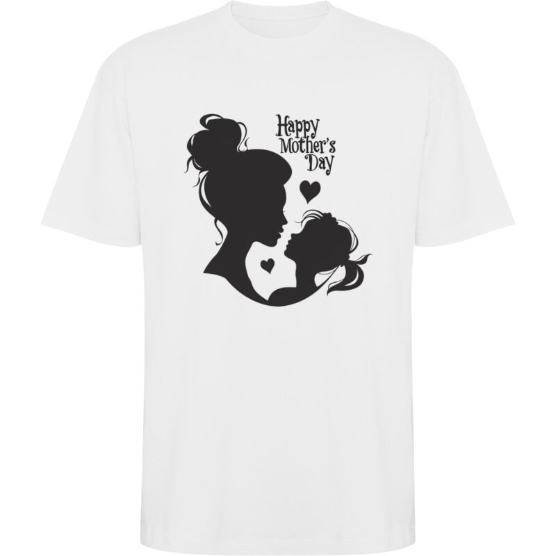Tricou oversize Happy Mothers Day (model 3), Alb