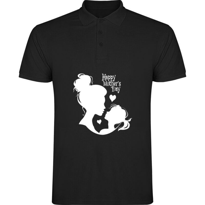 Tricou polo Happy Mothers Day (model 3), Negru