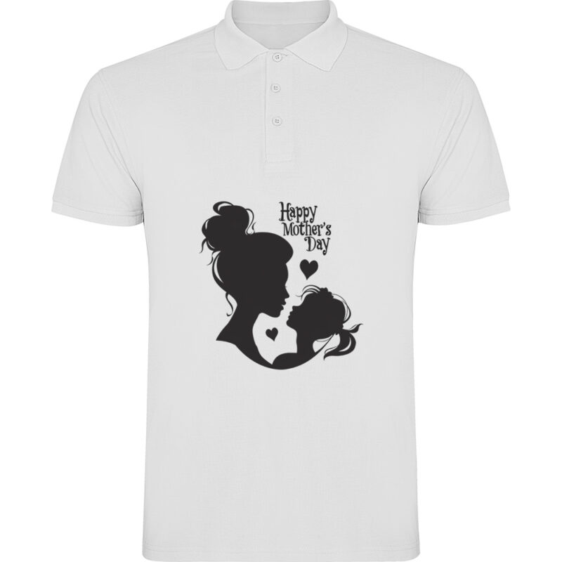 Tricou polo Happy Mothers Day (model 3), Alb
