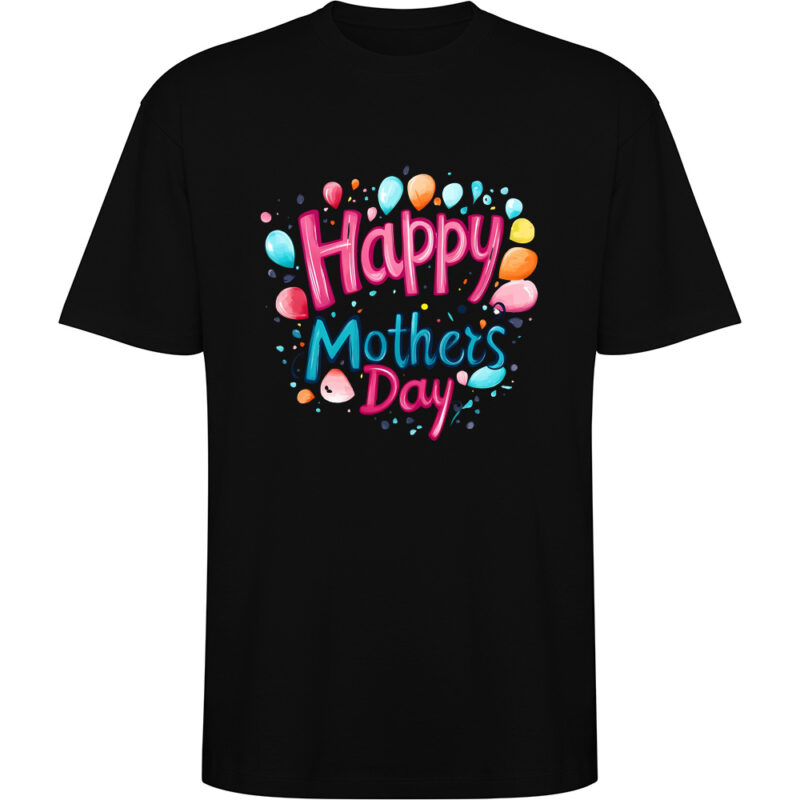 Tricou oversize Happy Mothers Day (model 4), Negru
