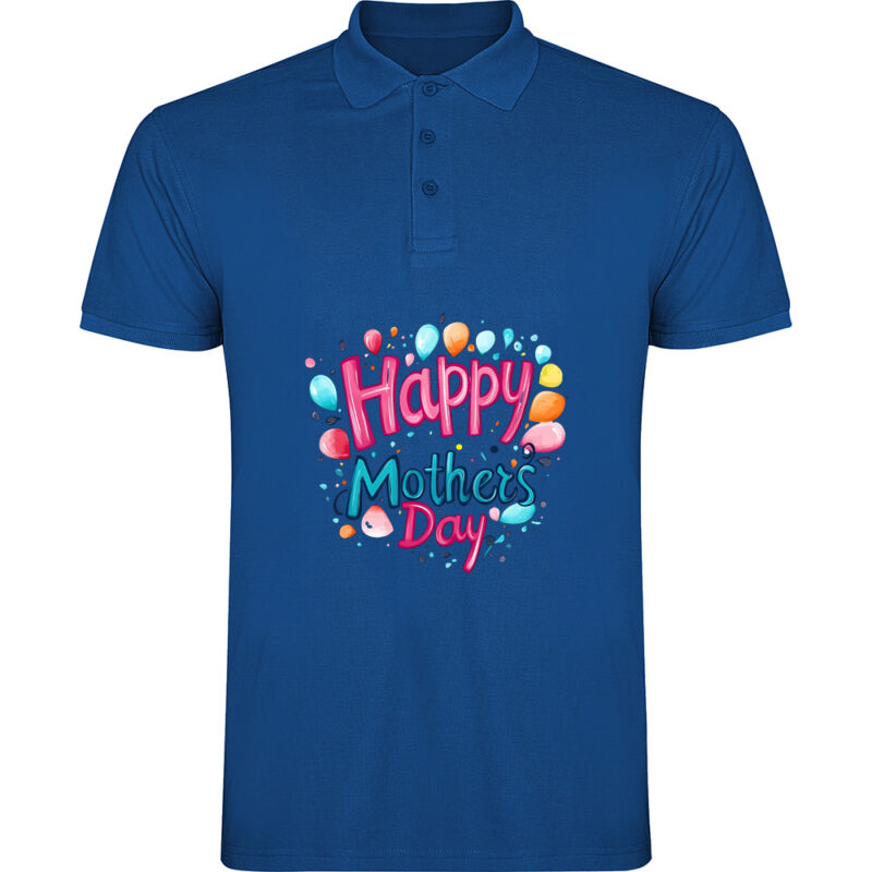 Tricou polo Happy Mothers Day (model 4), Albastru