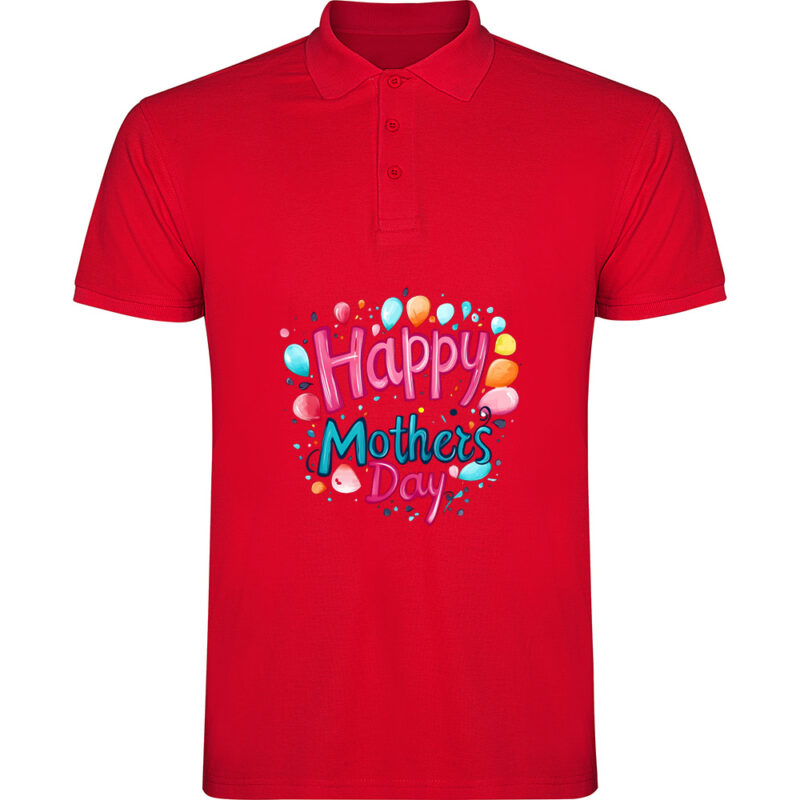 Tricou polo Happy Mothers Day (model 4), Roșu