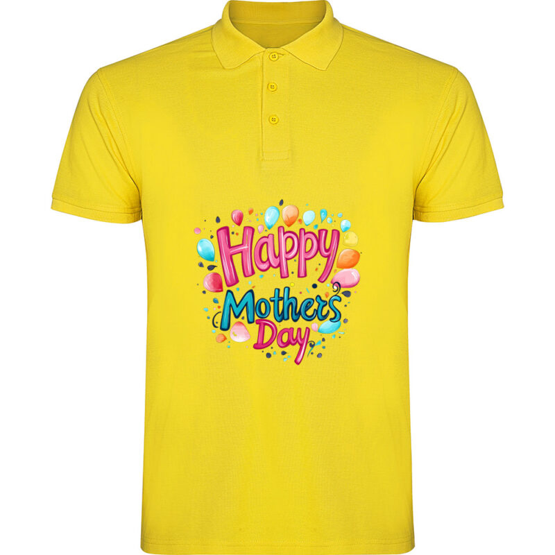 Tricou polo Happy Mothers Day (model 4), Galben